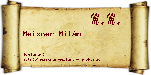 Meixner Milán névjegykártya